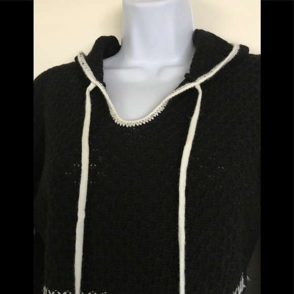 KNITS LANDING, Large size , huded  black women’s sweater long sleeves - Picture 5 of 11